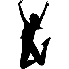 欢庆节日中的少女剪影