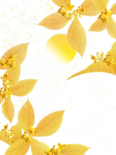 中秋节金色桂花元素