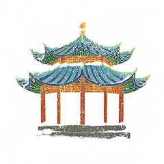 传统节气小寒中国风冬季积雪剪纸亭子元素