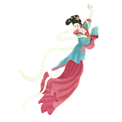 中国风中秋节女性元素贴纸