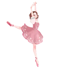 手绘-清新芭蕾舞女生人物插画10