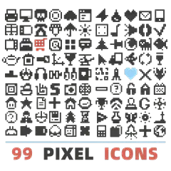 常规内容-图标系列像素风手机电脑功能图标元素组合
