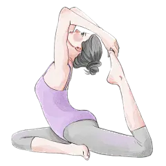 手绘-瑜伽运动女性人物插画1