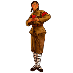 手绘肌理-复古人物常规贴纸