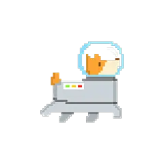 像素风格科技航空航天-狗