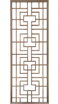 中国风系列中国风写实经典花纹对称屏风元素