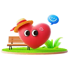 装饰系列软3D感拟人爱心公园散步元素