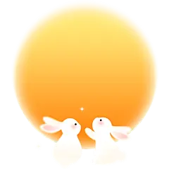 中秋节弥散渐变兔子元素