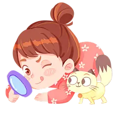 卡通清新手绘小女孩