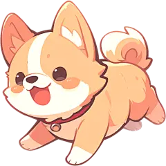 动物系列扁平插画小狗贴纸