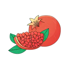 橡皮管风格石榴元素贴纸