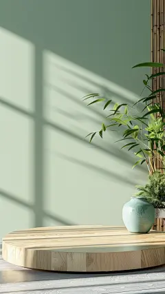 中国风通用新中式展台实景光影展示背景图片素材