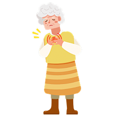 扁平-生病老人元素人物插画4