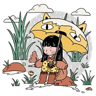 手绘-玩水儿童元素