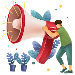 卡通-喇叭宣传元素贴纸