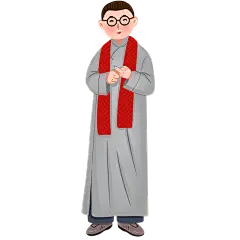 手绘-相声元素贴纸-男8