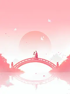 七夕情人节系列人物剪影海报通用背景素材