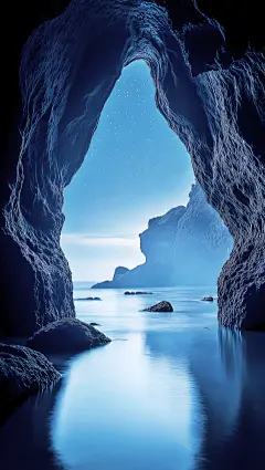 饮品系列实景感岩洞冰川背景图片