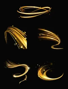 2309SC-素材组合-手绘大气金色光效元素