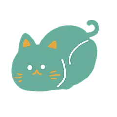 手绘-色块元素贴纸-小猫咪