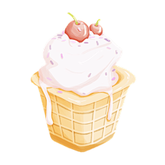 卡通感文体娱乐冰淇淋元素