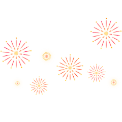 国庆节十一扁平彩色庆祝烟花元素素材