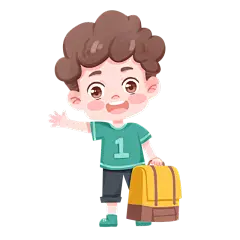手绘-儿童人物插画贴纸-小男孩