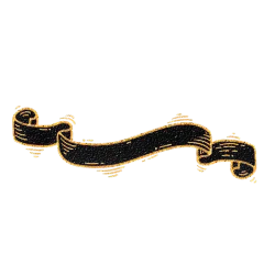 手绘-复古黑色丝带装饰元素贴纸1