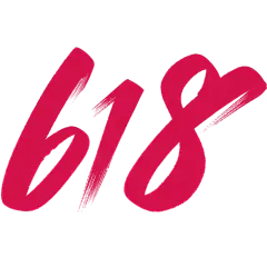 618年中大促通用插画线条618数字文字标题艺术字元素素材