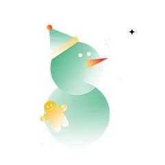 圣诞节平安夜弥散风圣诞雪人圣诞装饰元素素材