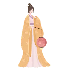 手绘-汉服少女手绘贴纸