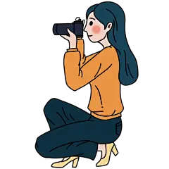 爱摄影的妈妈插画