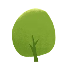 手绘风-植物元素贴纸-树