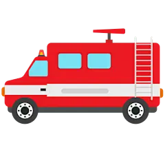 扁平-安全元素贴纸-SVG-消防车
