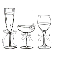 饮品系列手绘风高脚杯元素组合