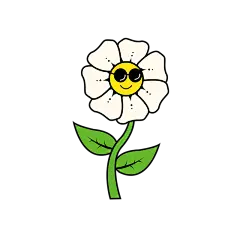 卡通感花朵元素贴纸