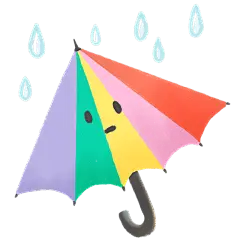 手绘卡通装饰型可爱插画-雨伞