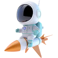 宇宙系列3D可爱不露脸宇航员火箭
