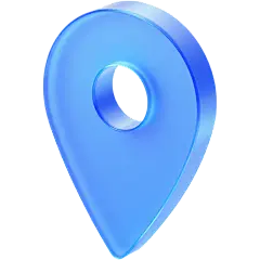 常规内容-科技风蓝色3D玻璃互联网地理位置定位图标元素