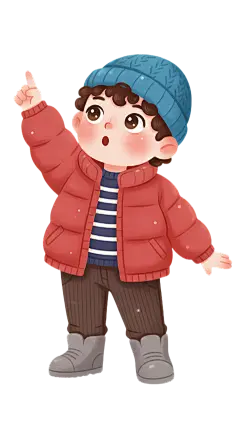 人物系列卡通感插画男孩欢呼元素