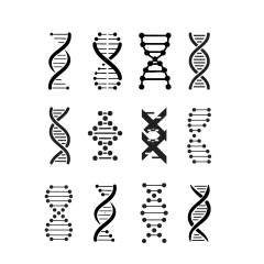 常规内容-图标系列黑色简约螺旋分子细胞元素组合