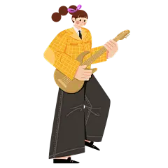 卡通感青年节女生元素贴纸