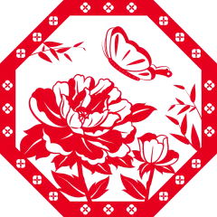中国风窗花纹样贴纸1