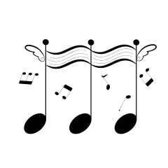 手绘-音符元素艺术时间贴纸-SVG6