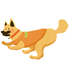 黄色手绘可爱的救援犬元素