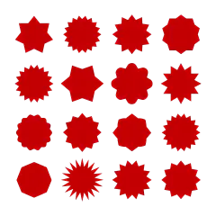 常规内容-促销系列简约感红色标签元素