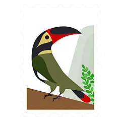 鸟类邮票贴纸-SVG-大嘴鸟2