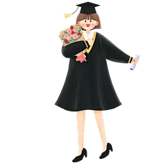 卡通感高考女生元素贴纸