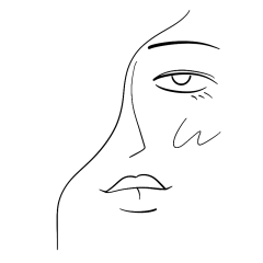 手绘优雅女性简笔画线稿