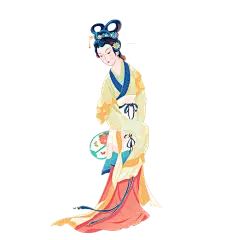 国潮细线白描文创产品素材